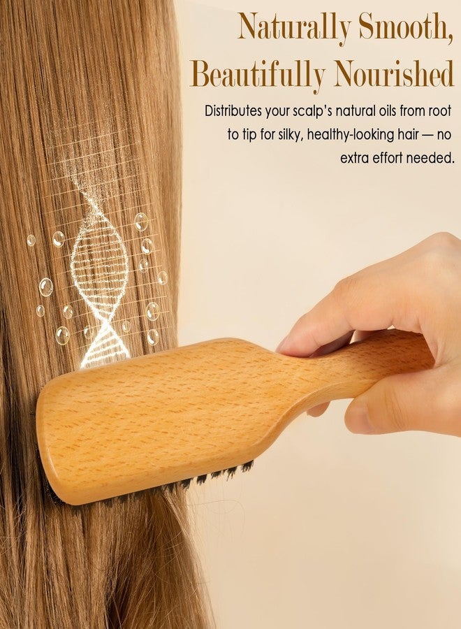 STYLEMATE Slick Back Hair Brush for Women & Men, Boar Bristle Hair Brush for Thin & Fine Hair, Soft Smoothing Baby Hairs for Polishing, Deepening, Styling, Sectioning & Parting-Wide Rat Tail - Image 4